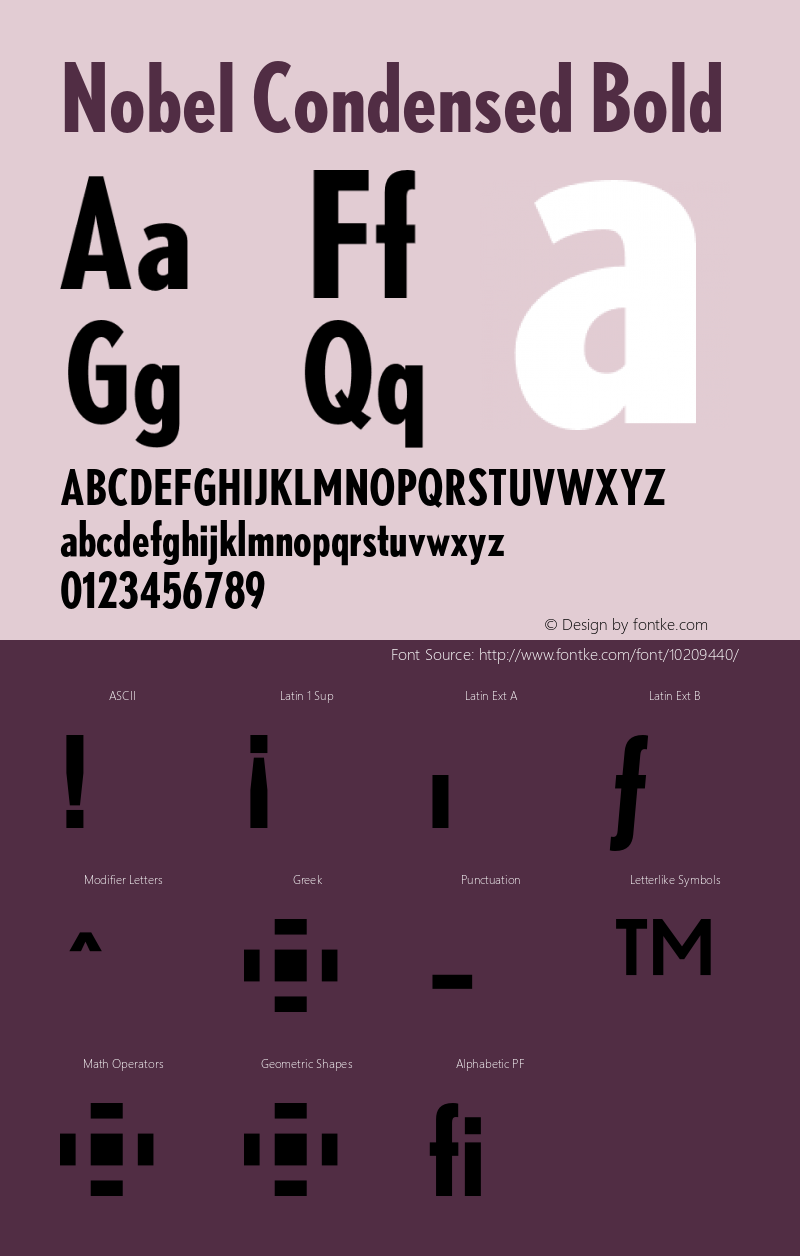 Nobel Condensed Bold 001.000 Font Sample