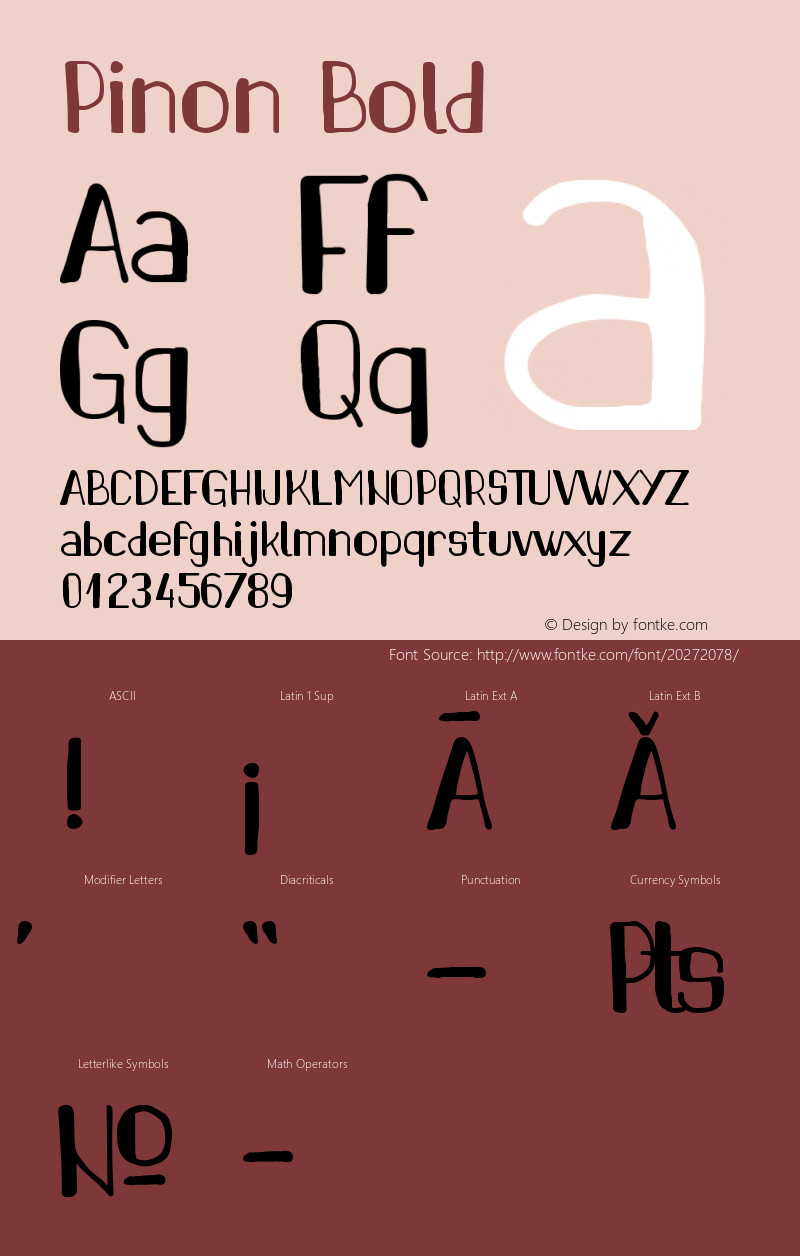 Pinon Bold Version 1.20 June 12, 2016 Font Sample