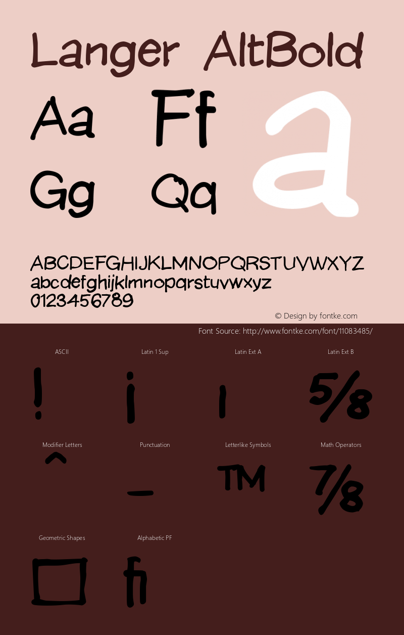 Langer AltBold Version 001.000 Font Sample