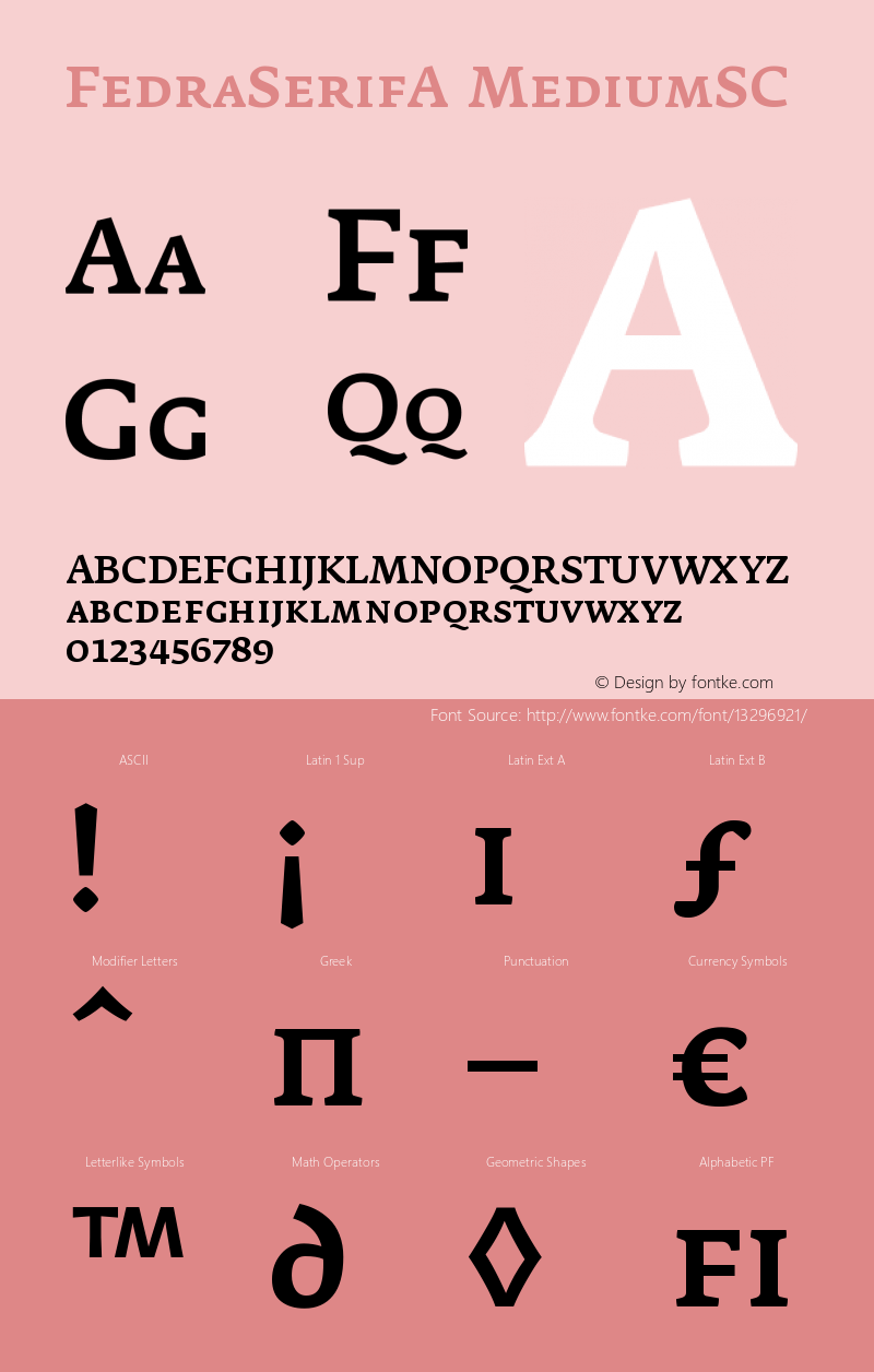 FedraSerifA MediumSC Version 001.000 Font Sample