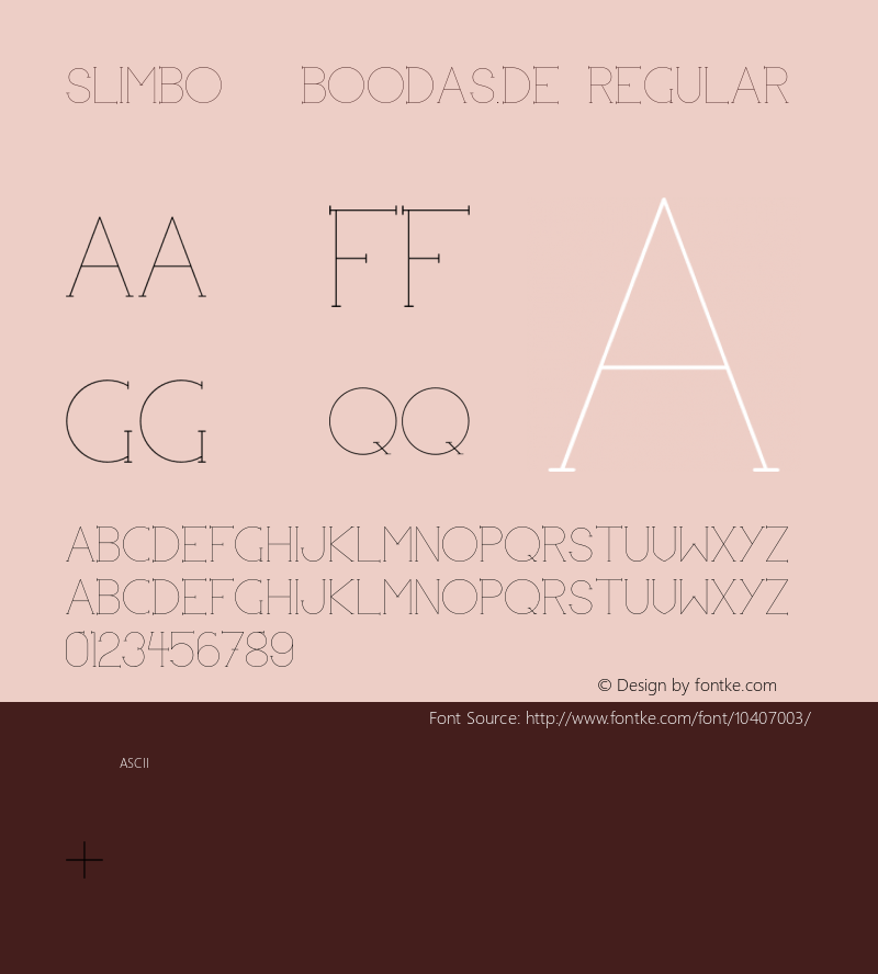 Slimbo | boodas.de Regular 001.000 Font Sample