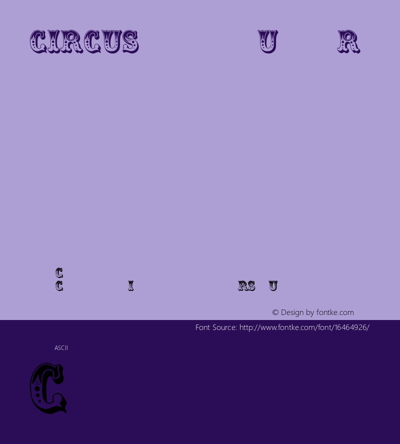 Circus Regular 1.0 Font Sample