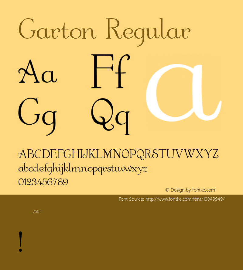 Garton Regular -------------- d:\aff09\GARTON.FF1 ---------- Font Sample
