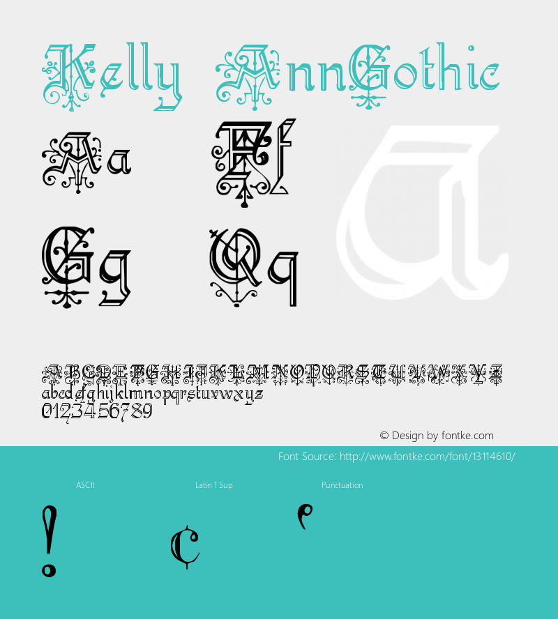 Kelly AnnGothic Version 001.000 Font Sample