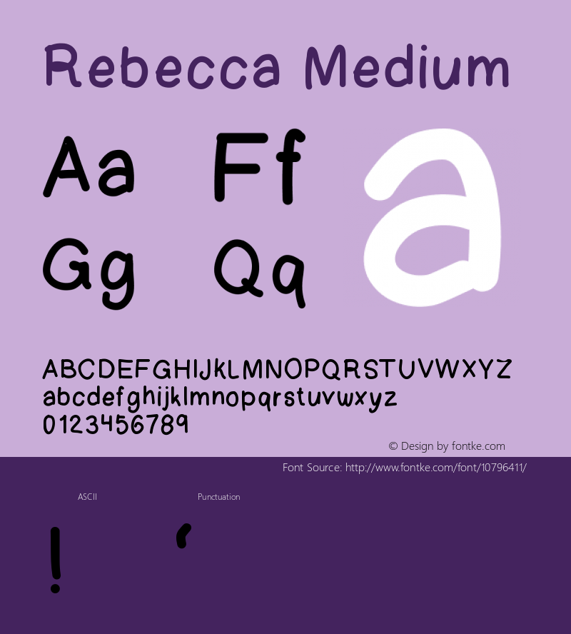 Rebecca Medium Version 001.000 Font Sample