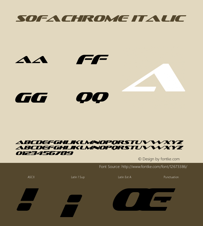 Sofachrome Italic Version 2.000 2004 Font Sample