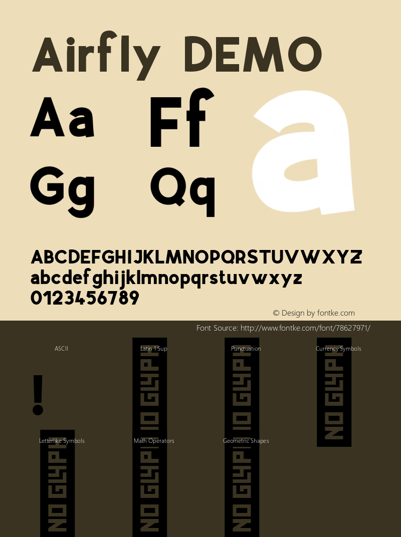 Airfly DEMO Version 1.000 Font Sample