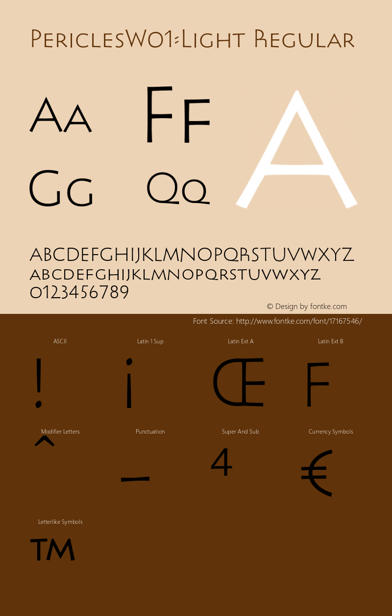 PericlesW01-Light Regular Version 1.1 Font Sample