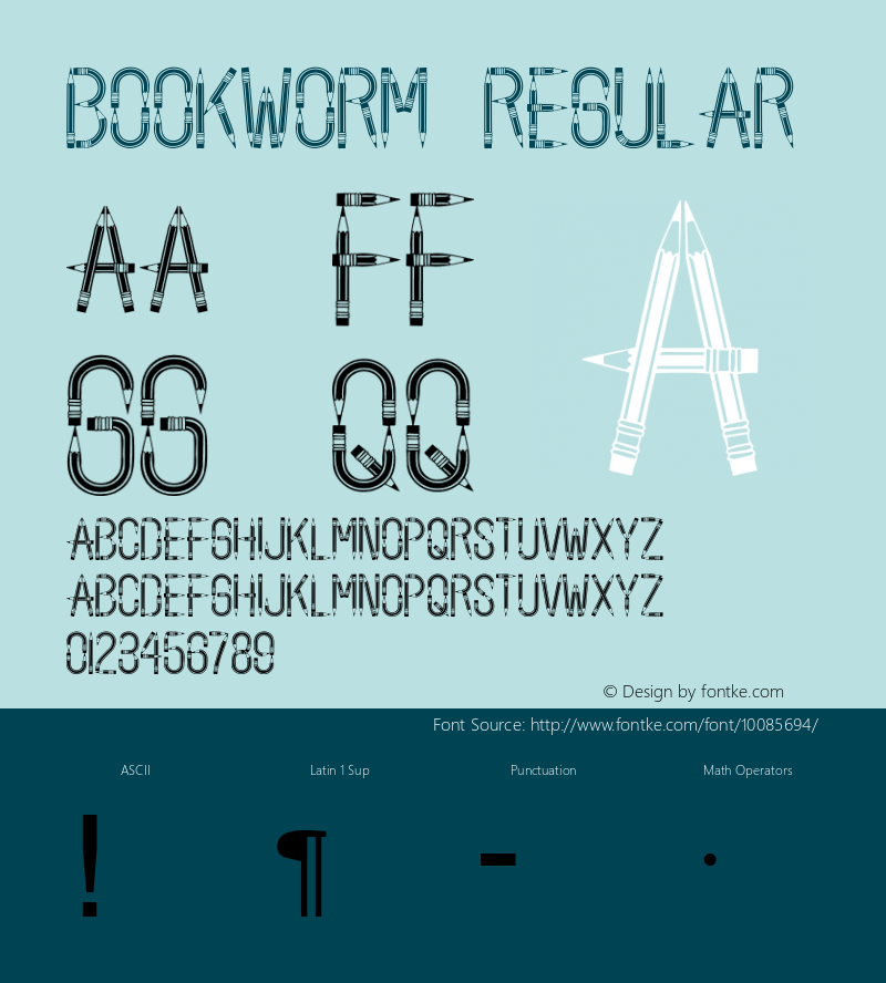 Bookworm Regular Macromedia Fontographer 4.1 6/3/96 Font Sample