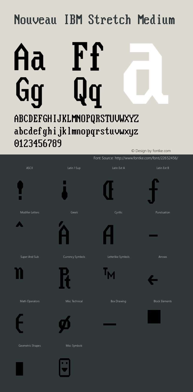 Nouveau IBM Stretch Version 1.500 Font Sample