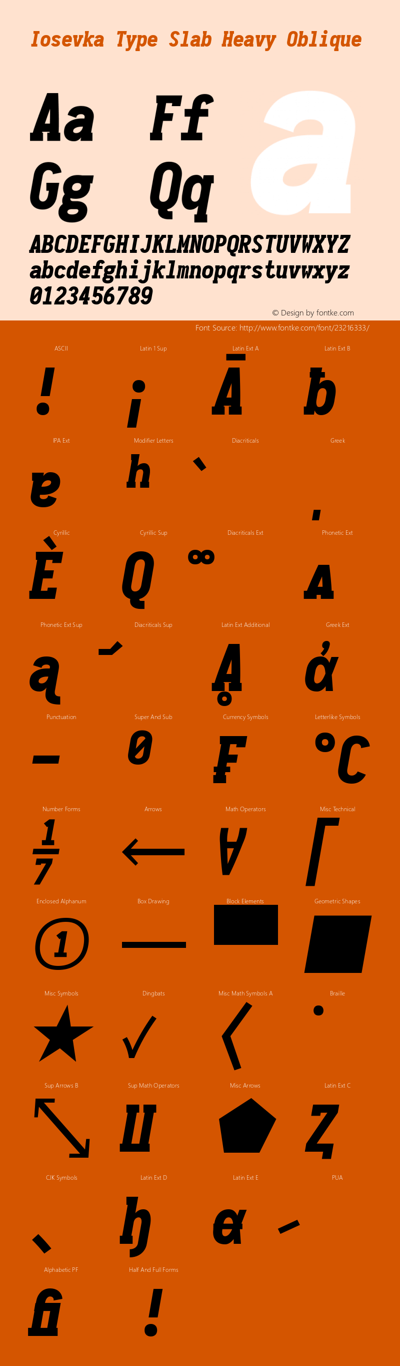 Iosevka Type Slab Heavy Oblique 1.13.2; ttfautohint (v1.6) Font Sample