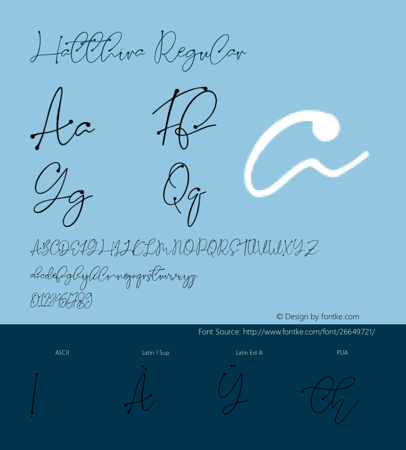 Hatthira Version 1.000 Font Sample