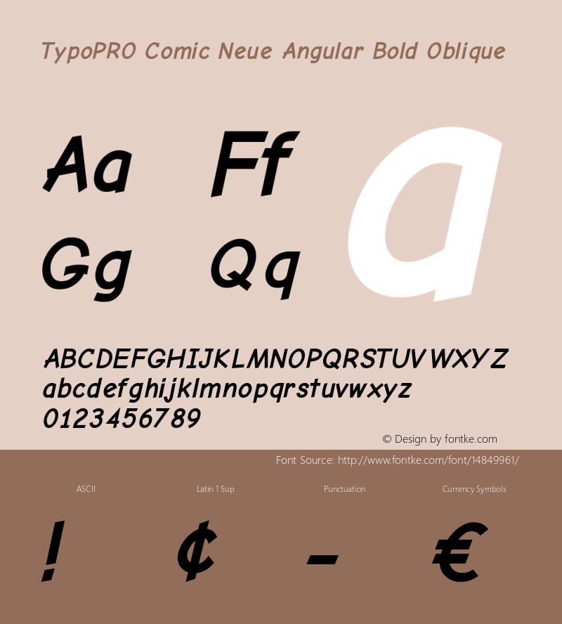 TypoPRO Comic Neue Angular Bold Oblique Version 1.000 Font Sample