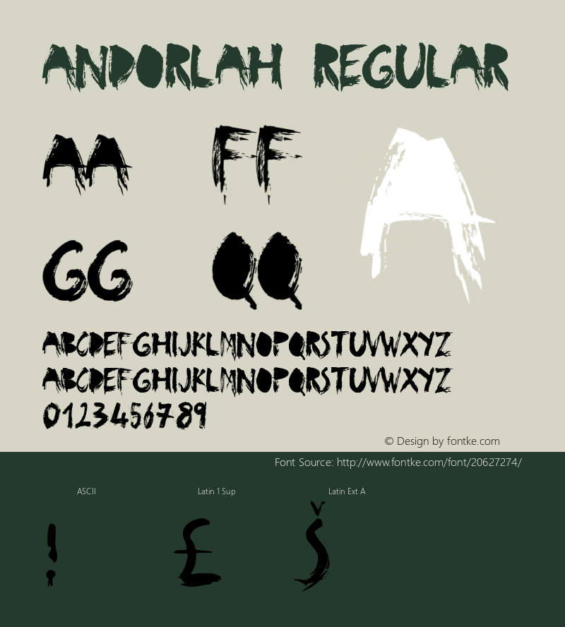 Andorlah Version 1.0 Font Sample