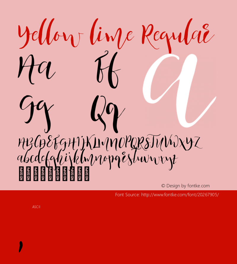 Yellowlime-Regular Version 1.000;PS 001.000;hotconv 1.0.88;makeotf.lib2.5.64775 Font Sample