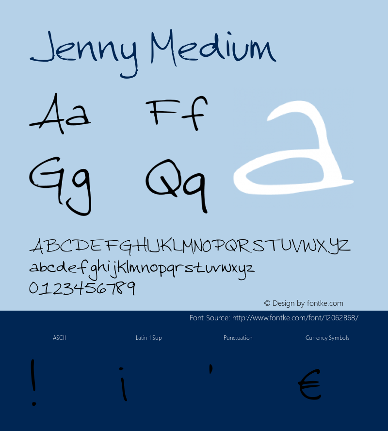 Jenny Medium Version 001.000 Font Sample