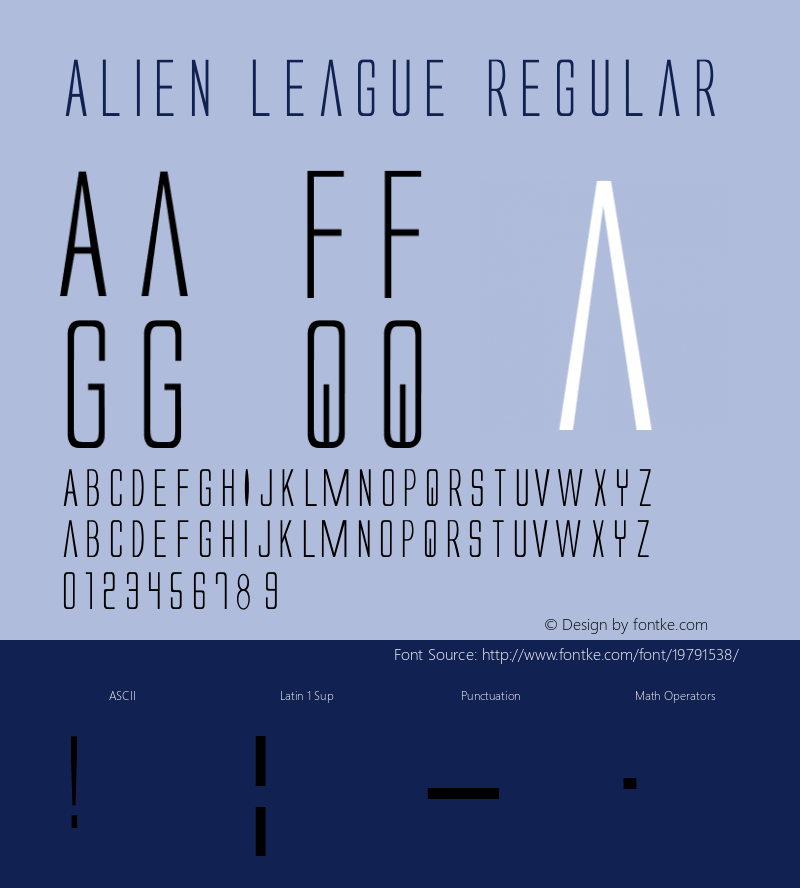 Alien League 1 Font Sample