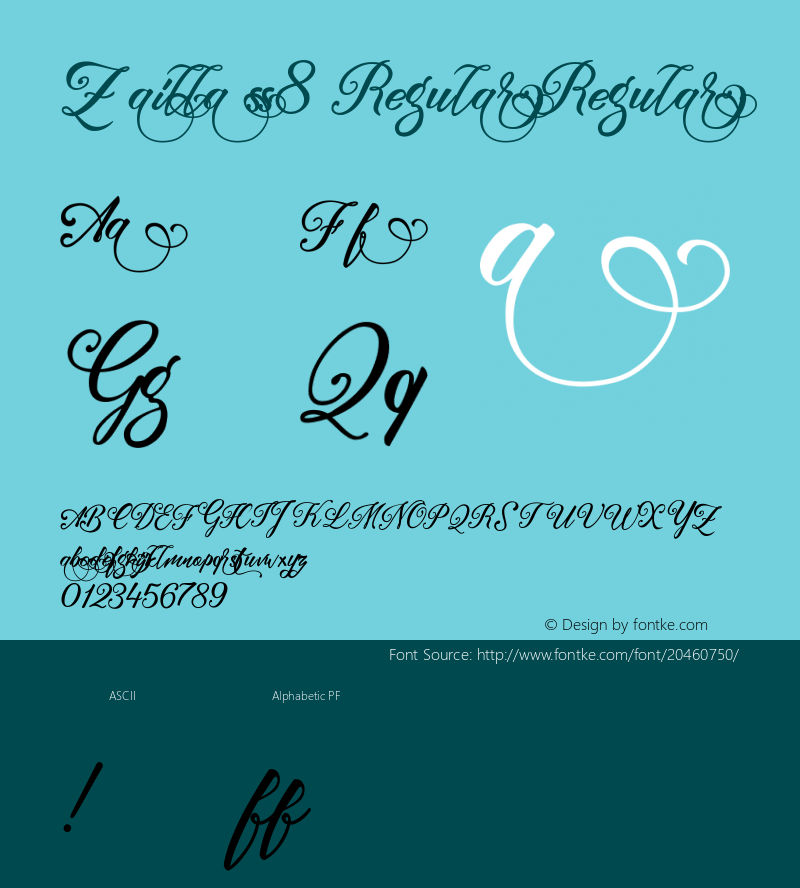 Zaillass8Regular 1.000 Font Sample