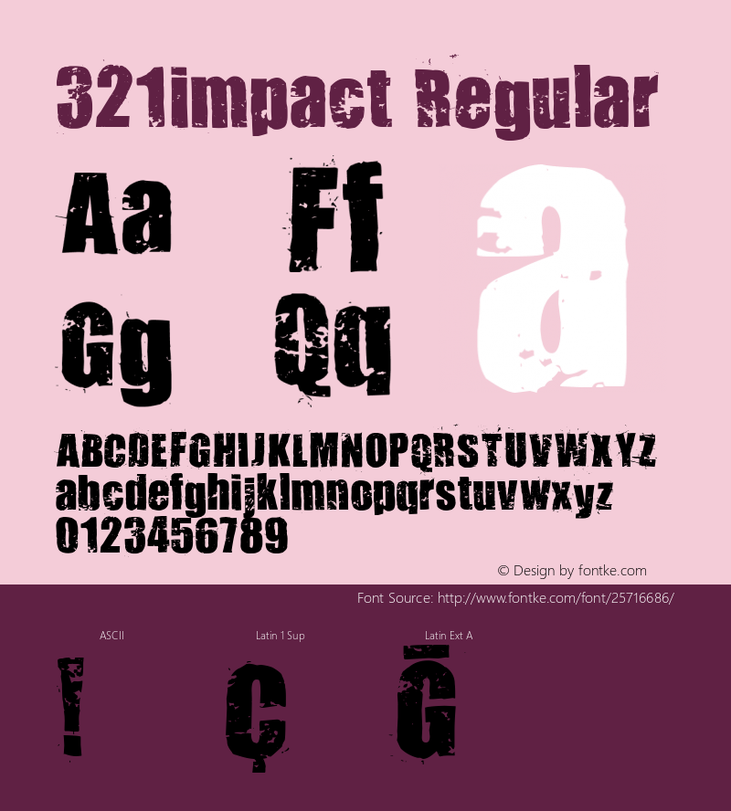 321impact Version 1.00 March 8, 2007, initial release Font Sample