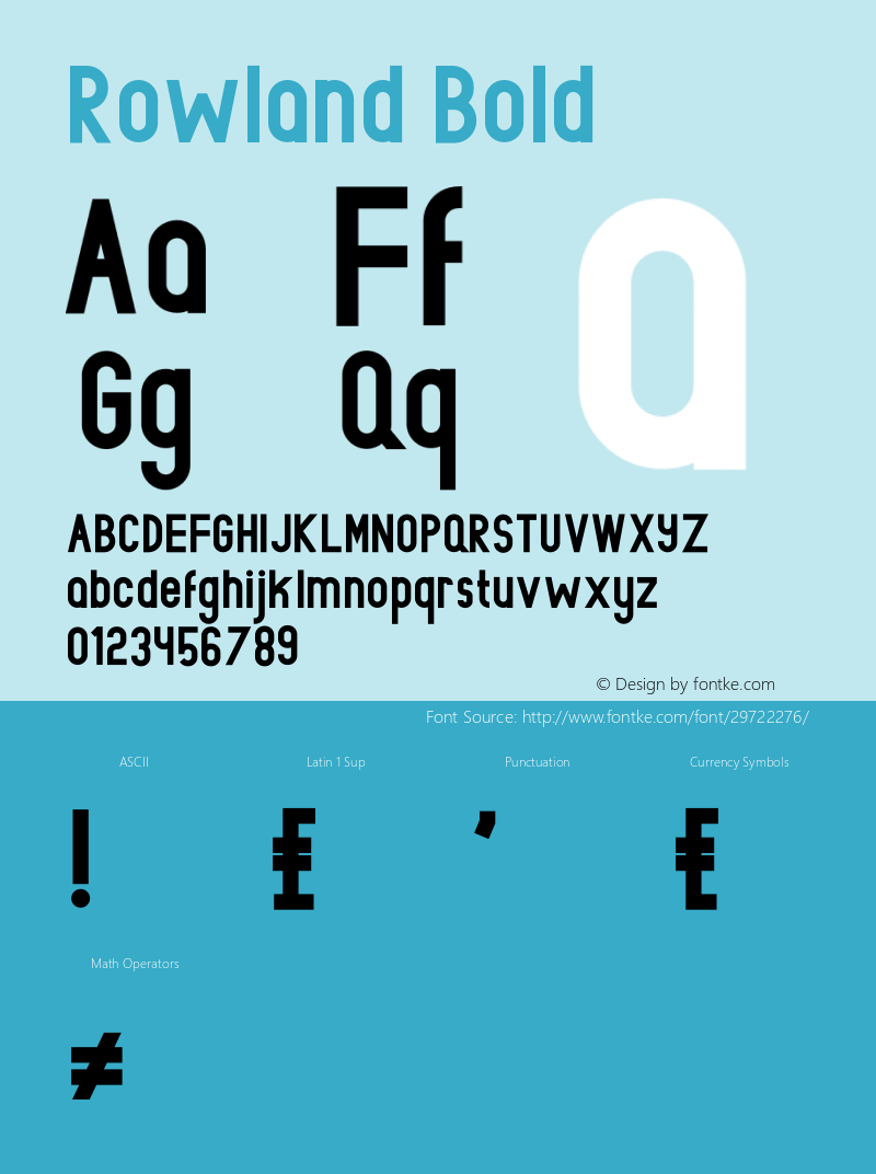 Rowland Bold Version 1.002;Fontself Maker 3.1.2 Font Sample