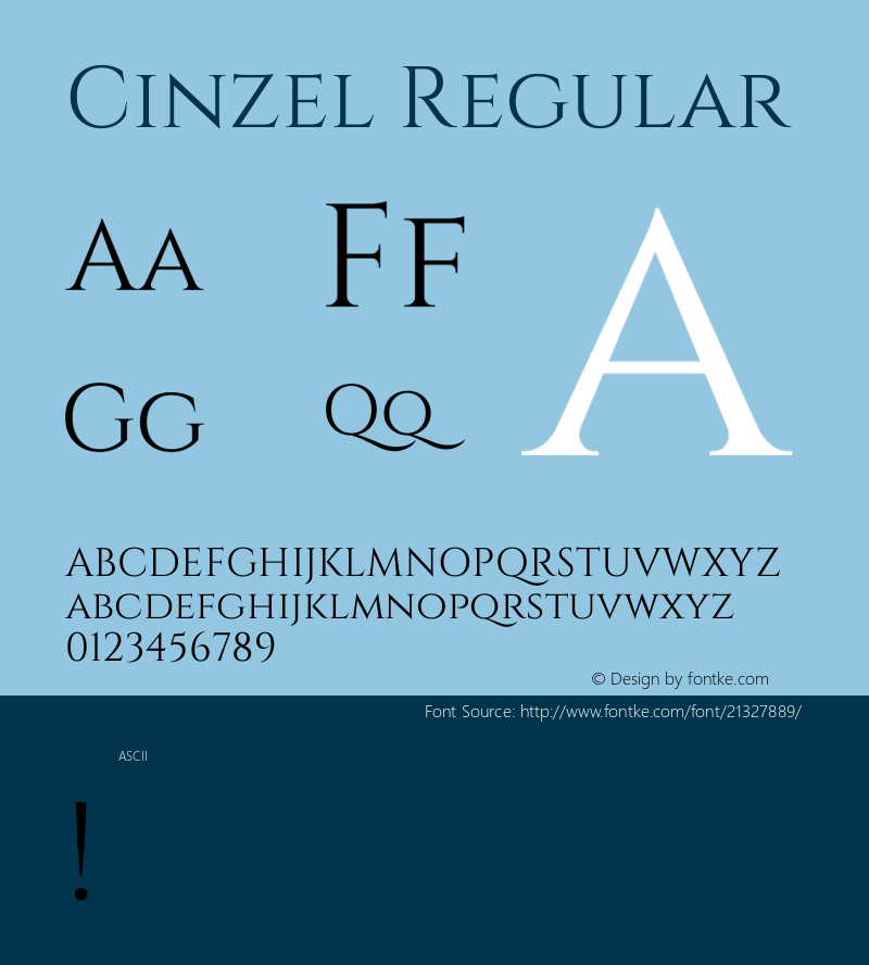 Cinzel Version 1.0 Font Sample