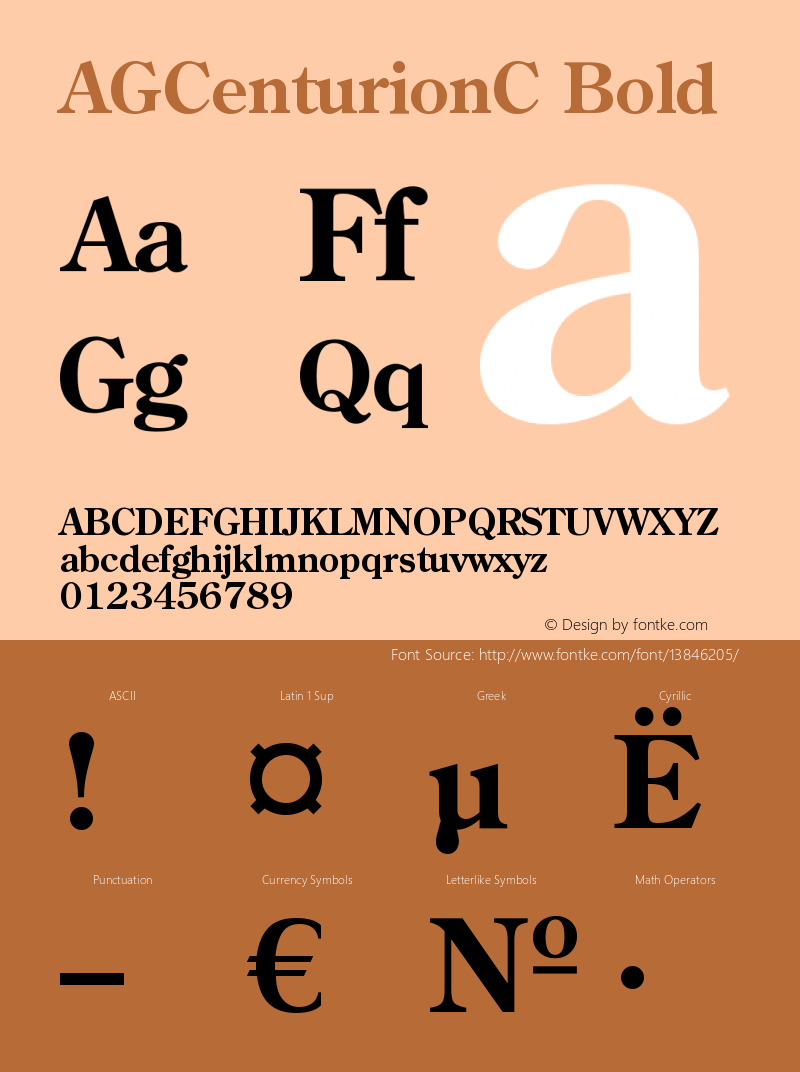 AGCenturionC Bold OTF 1.0;PS 1.000;Core 116;AOCW 1.0 161 Font Sample