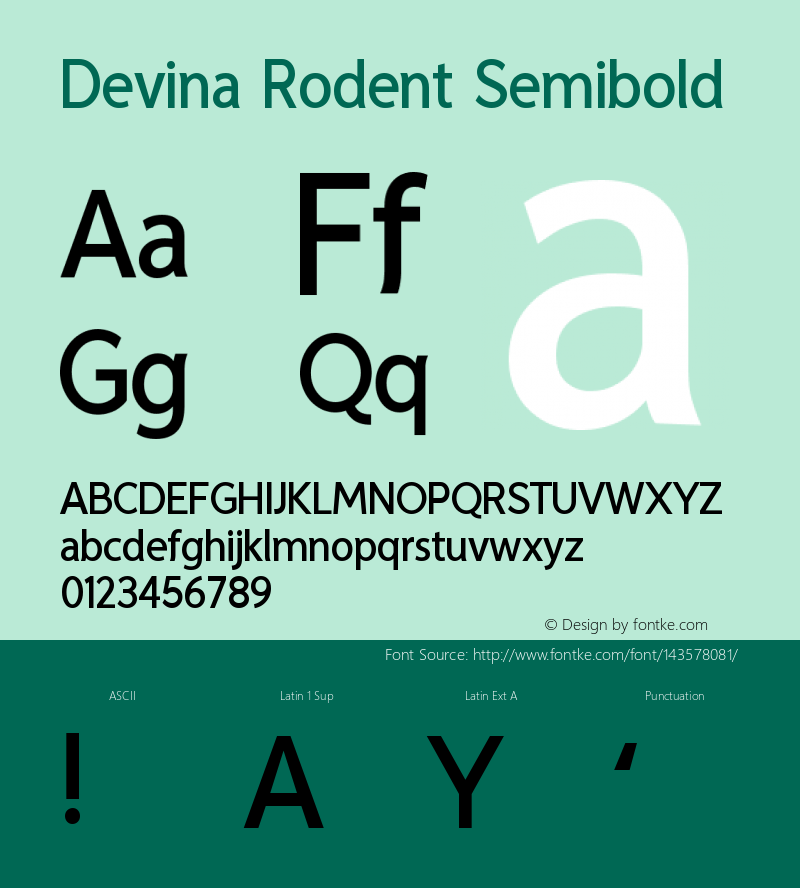 Devina Rodent Semibold Version 1.002;Fontself Maker 3.5.4 Font Sample