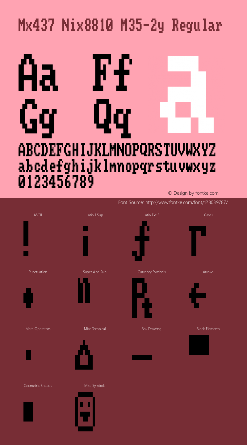 Mx437 Nix8810 M35-2y v2.2-2020-11 Font Sample