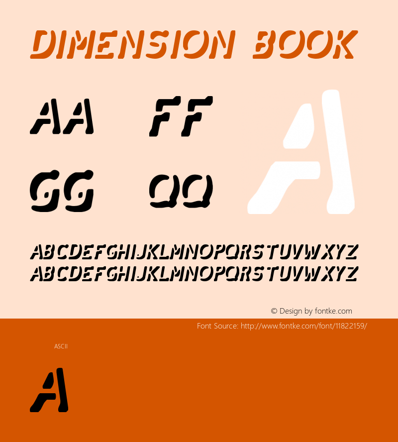 Dimension Book Version 001.000 Font Sample