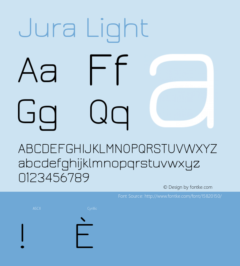 Jura Light Version 2.5 ; ttfautohint (v1.4.1) Font Sample