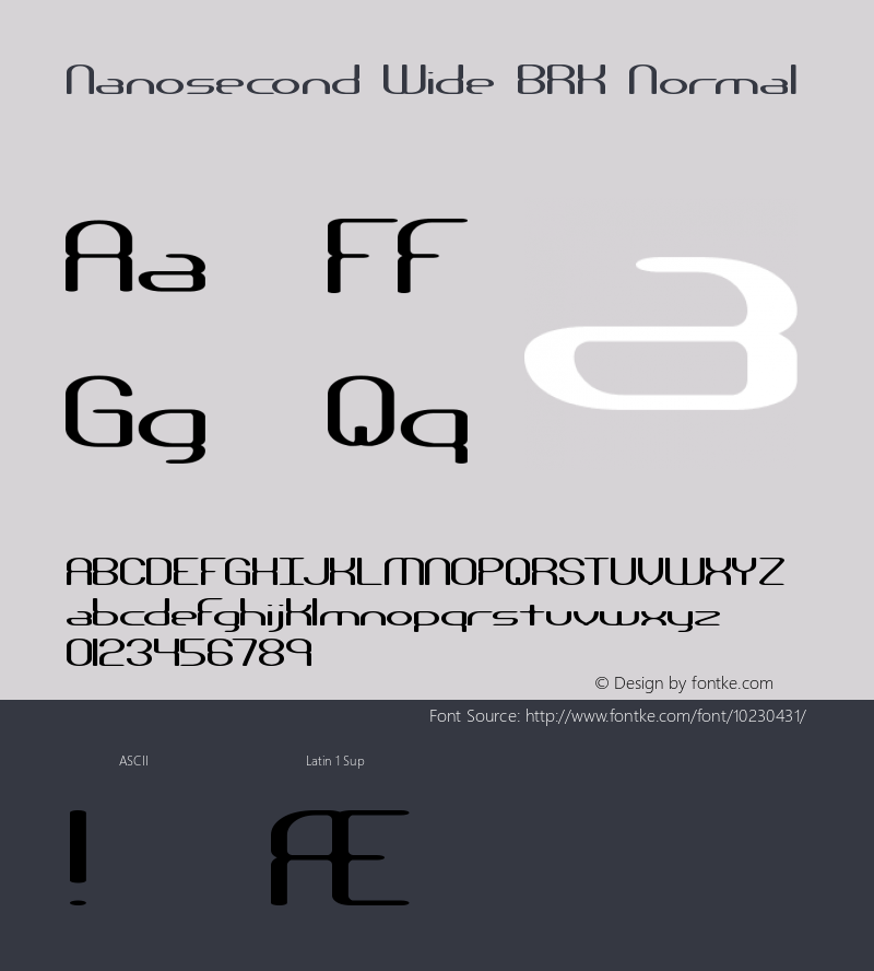 Nanosecond Wide BRK Normal Version 3.01 Font Sample