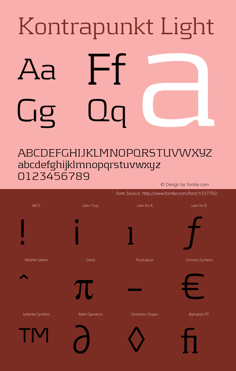 Kontrapunkt Light Version 001.000 Font Sample