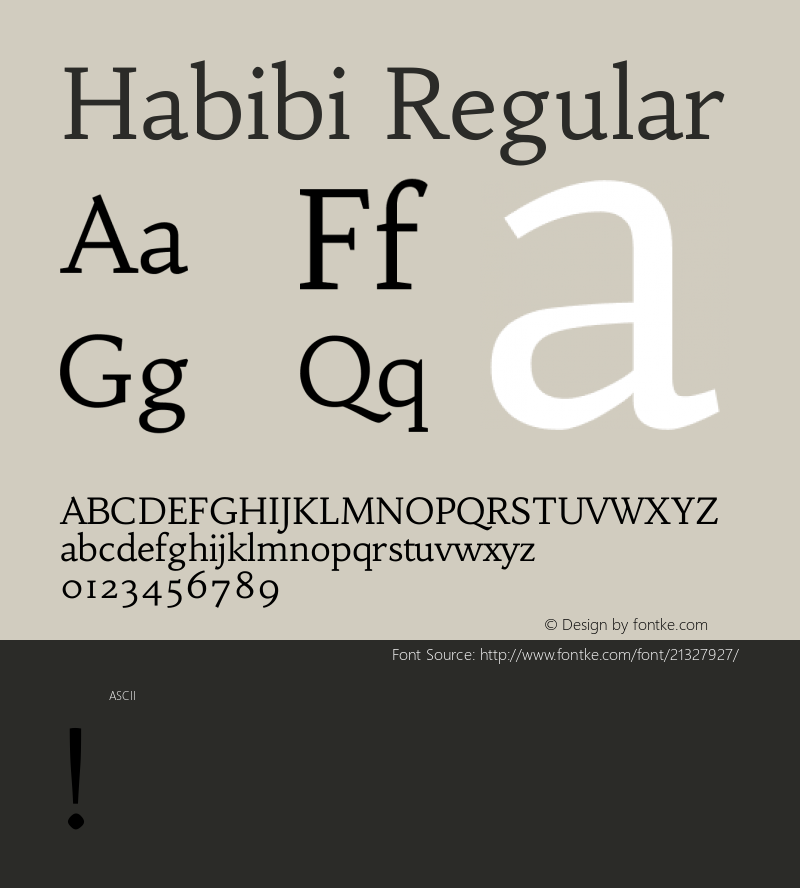 Habibi Version 1.0 Font Sample