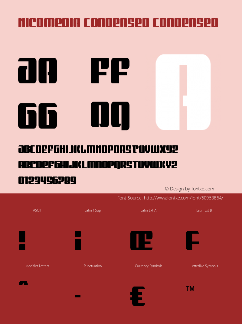 Nicomedia Condensed Version 1.0; 2020 Font Sample