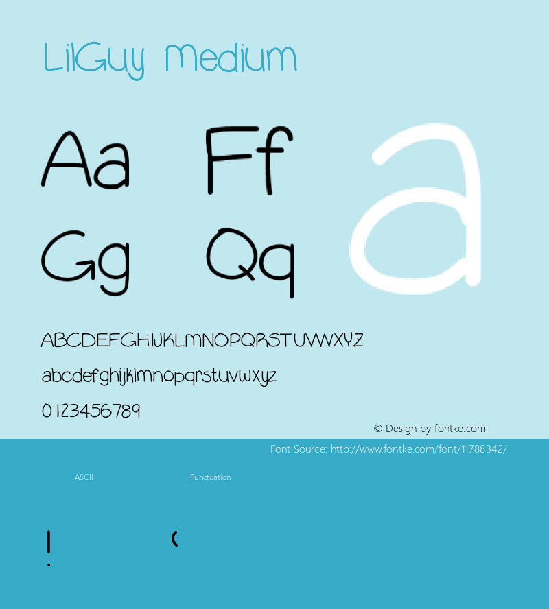 LilGuy Medium Version 001.000 Font Sample