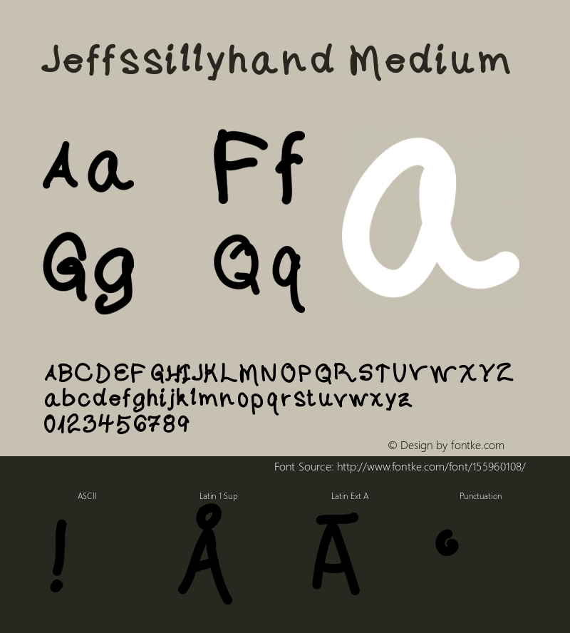 Jeffssillyhand Version 001.000 Font Sample