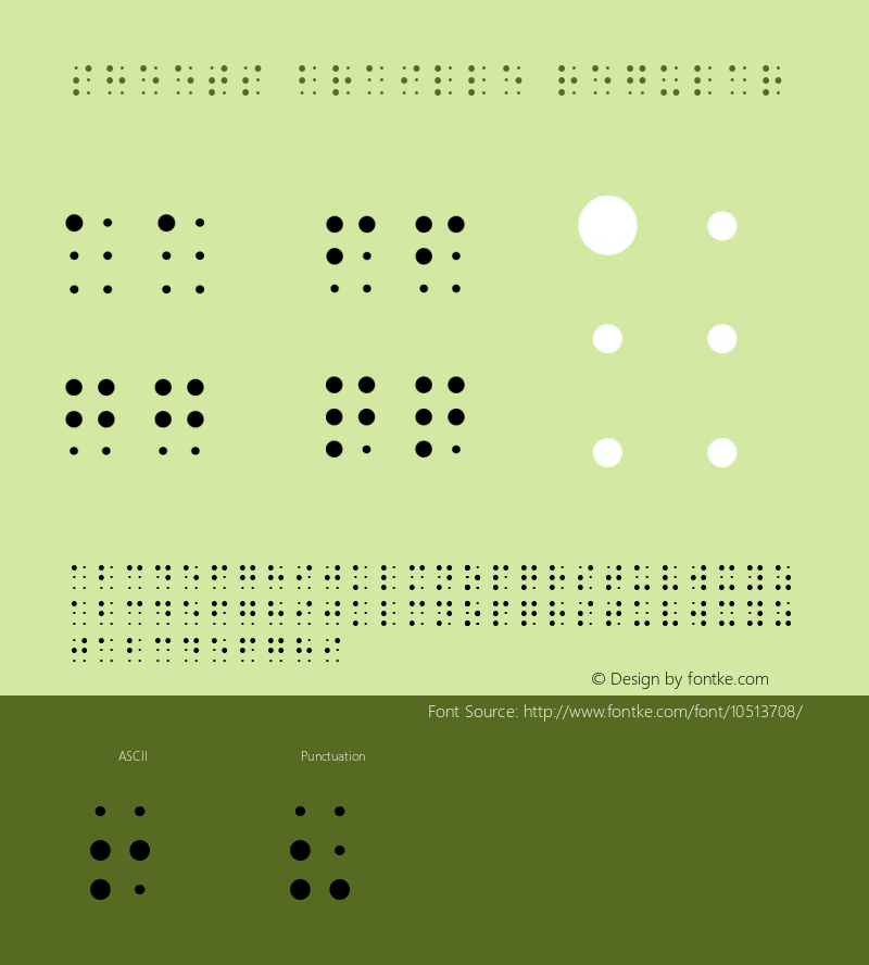 Sheets Braille Regular Version 1.000 Font Sample