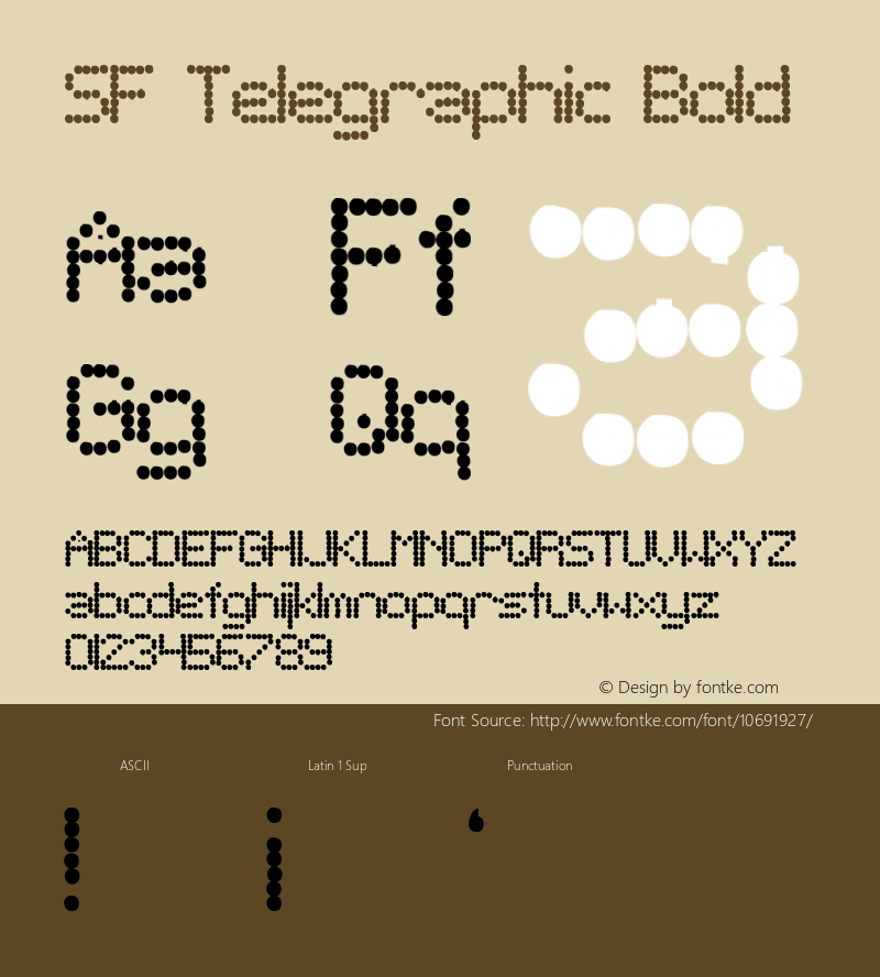 SF Telegraphic Bold ver 1.0; 1999. Font Sample