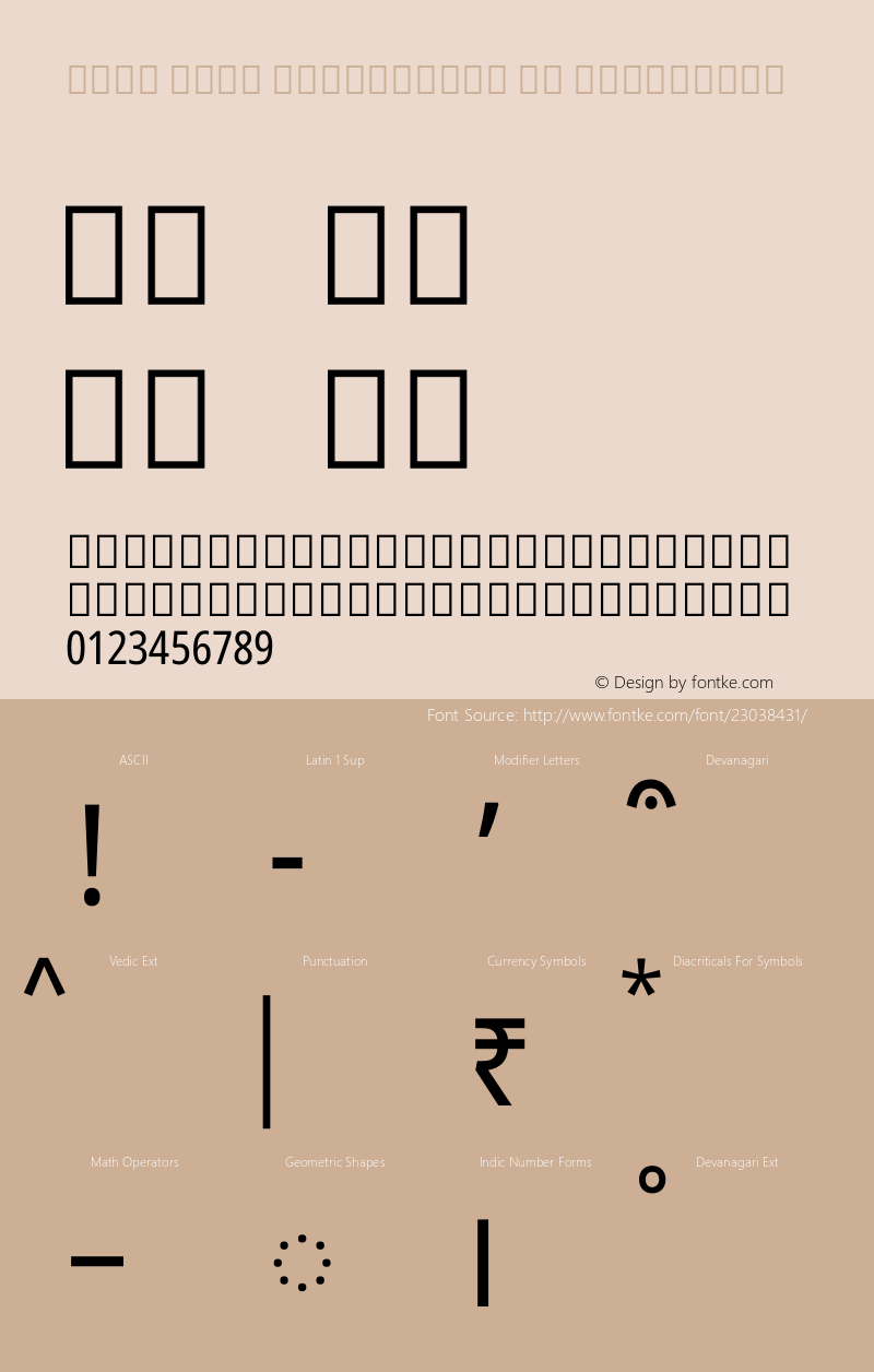 Noto Sans Devanagari UI Condensed Version 1.902 Font Sample