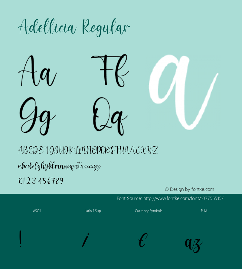 Adellicia Version 001.000 Font Sample