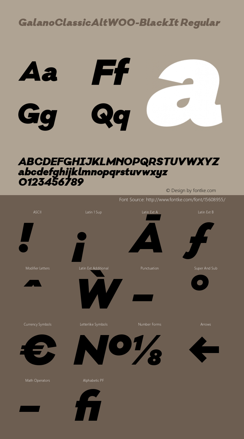 GalanoClassicAltW00-BlackIt Regular Version 1.00 Font Sample