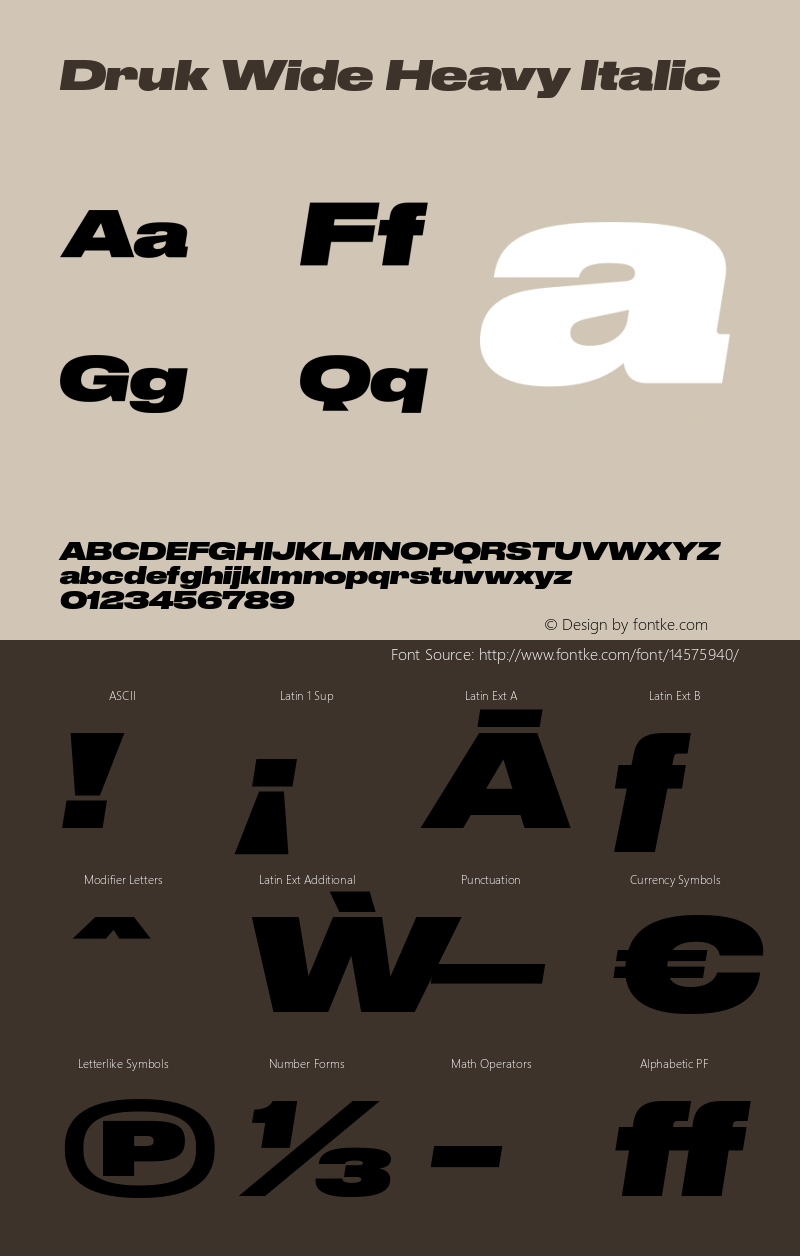 Druk Wide Heavy Italic Version 001.902 Font Sample