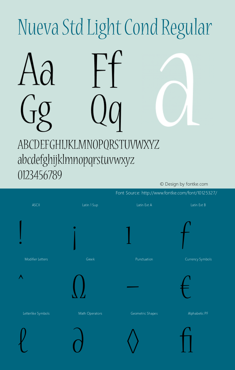 Nueva Std Light Cond Regular OTF 1.018;PS 001.002;Core 1.0.31;makeotf.lib1.4.1585 Font Sample