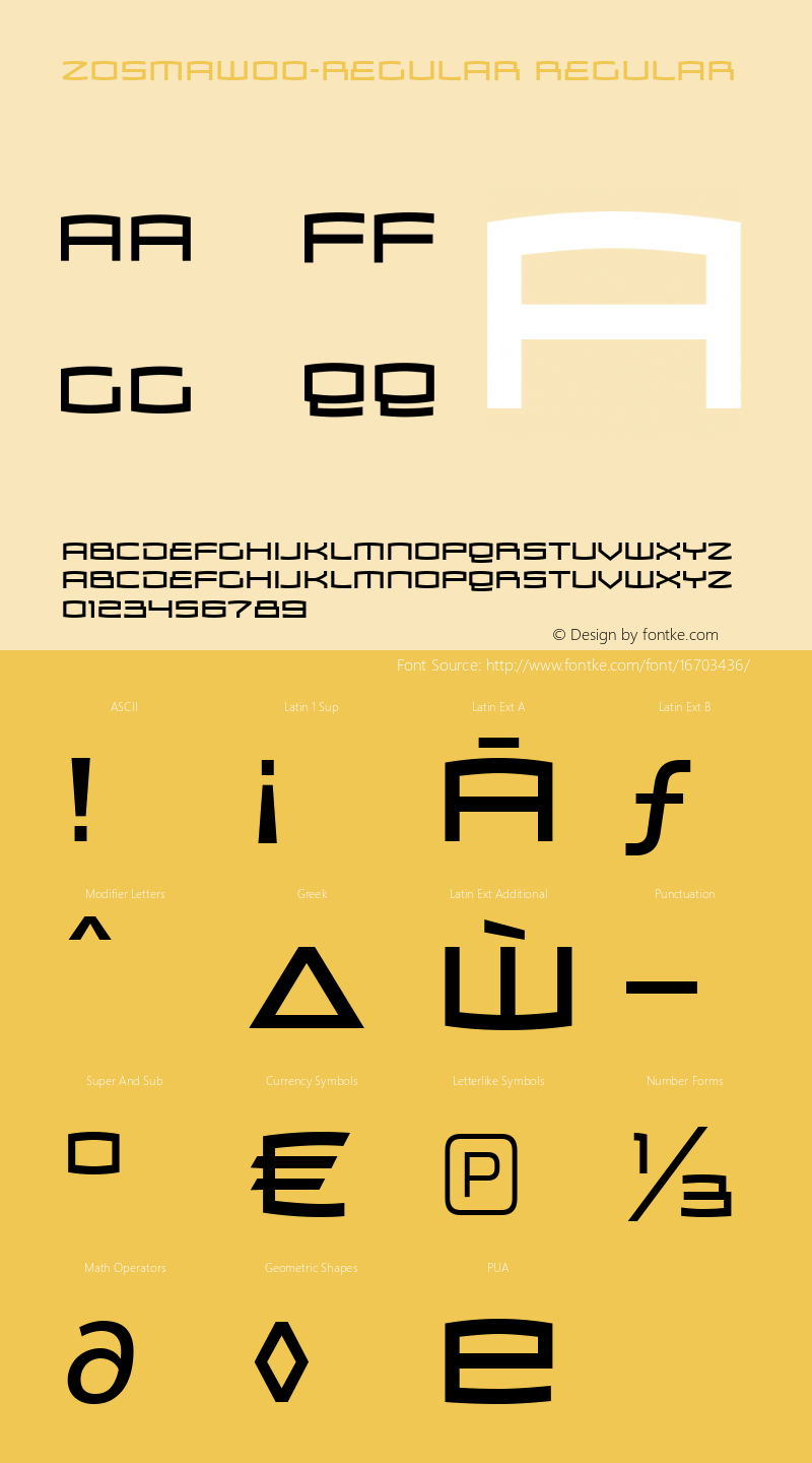 ZosmaW00-Regular Regular Version 2.00 Font Sample