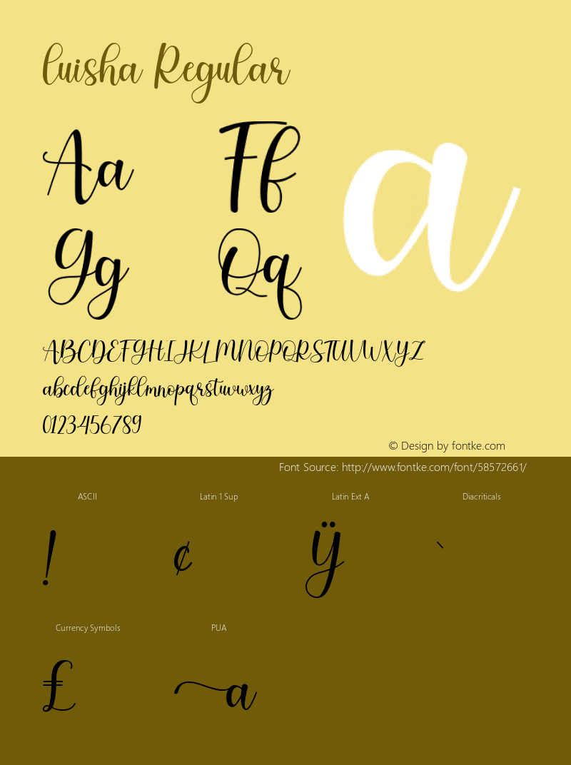 luisha Version 1.00;March 8, 2020;FontCreator 12.0.0.2525 64-bit Font Sample