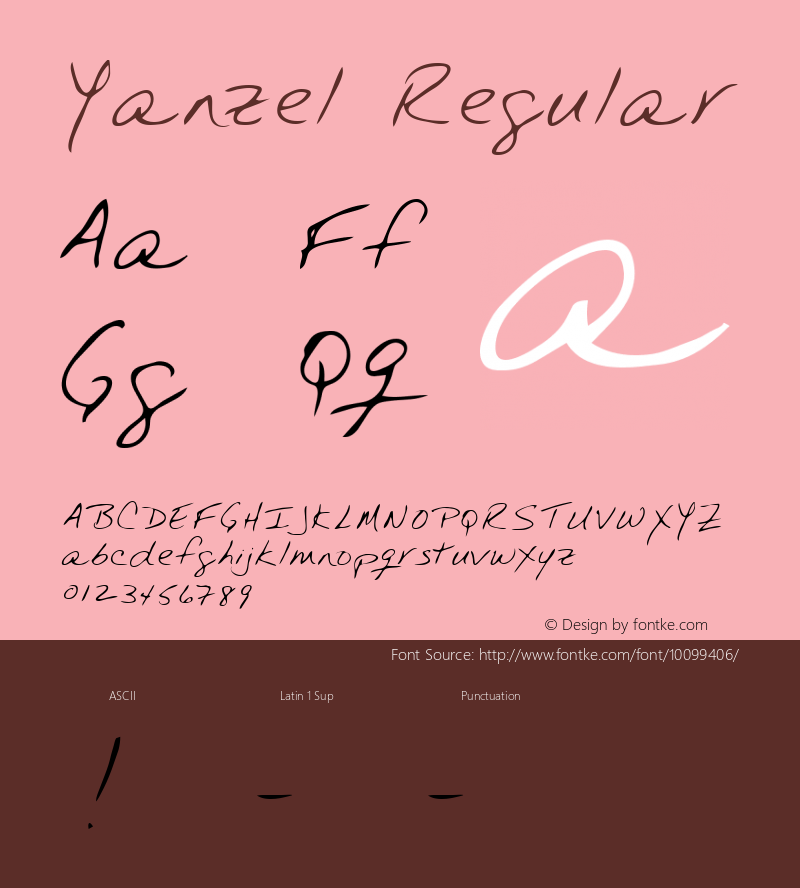 Yanzel Regular Altsys Metamorphosis:3/3/95 Font Sample