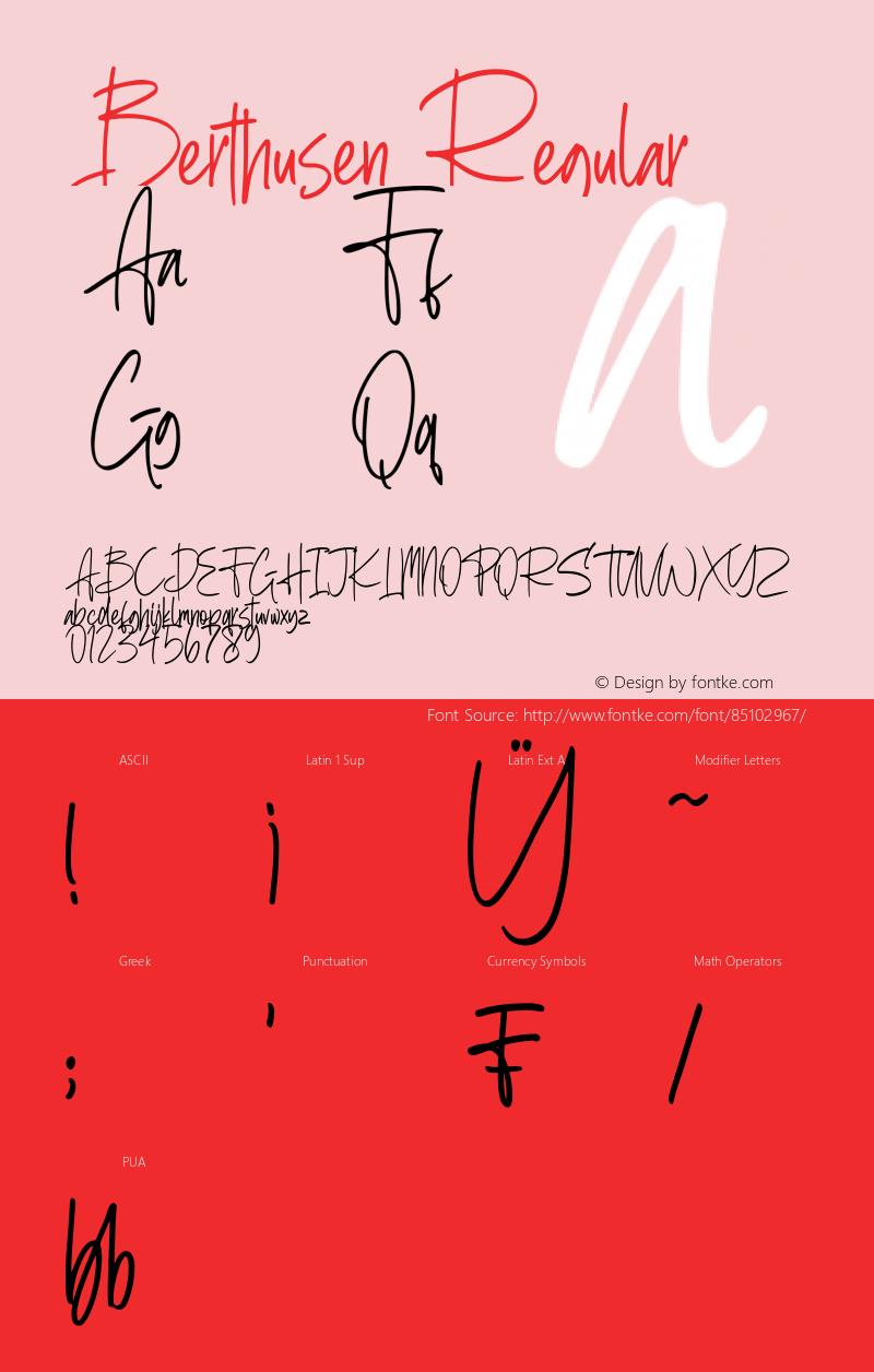 Berthusen Version 1.00;January 19, 2020;FontCreator 12.0.0.2535 64-bit Font Sample