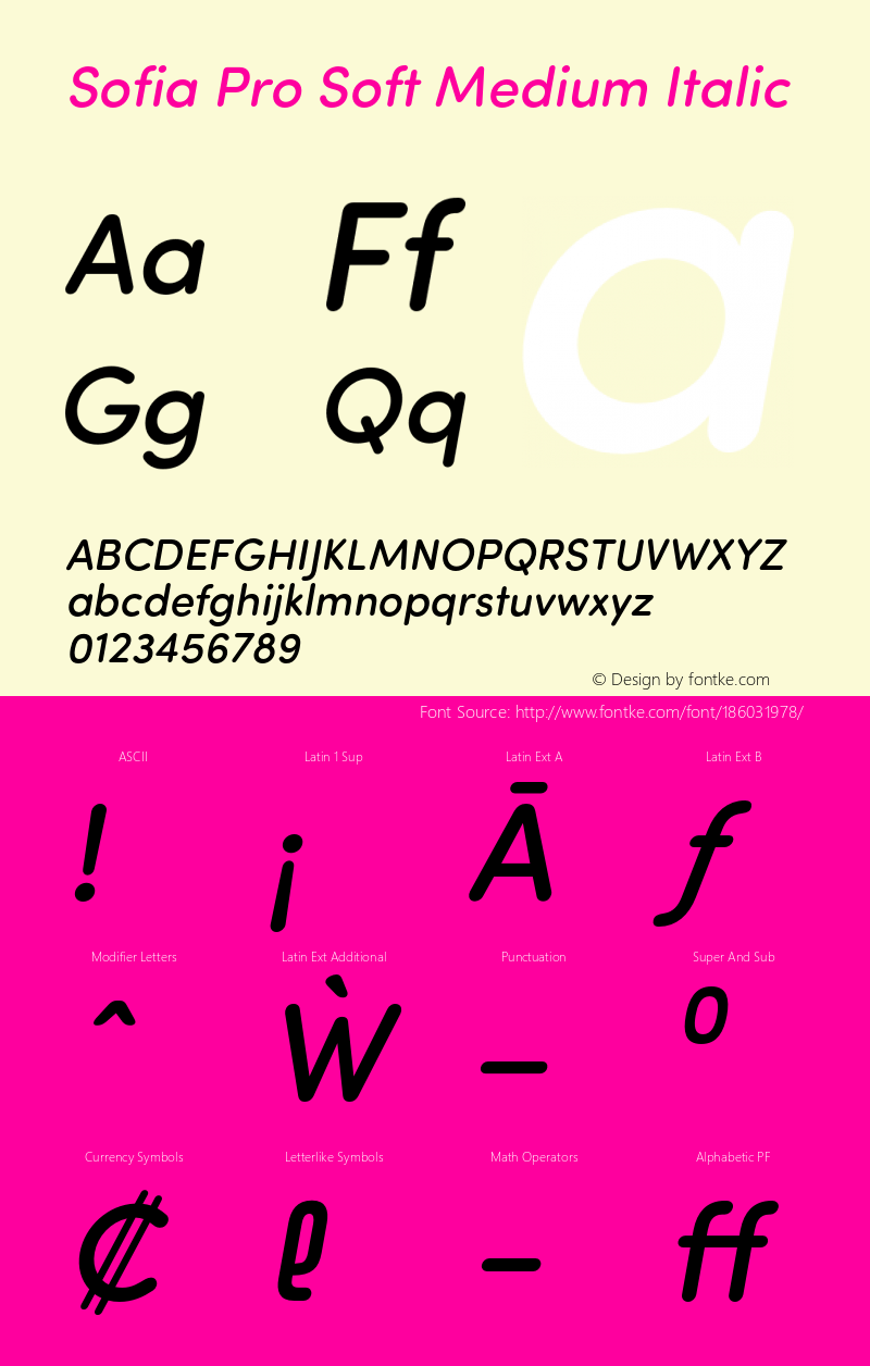 Sofia Pro Soft Medium Italic Version 2.000图片样张