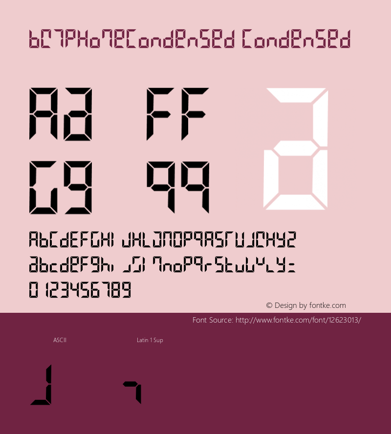 BW7pHomeCondensed Condensed Version 001.000 Font Sample