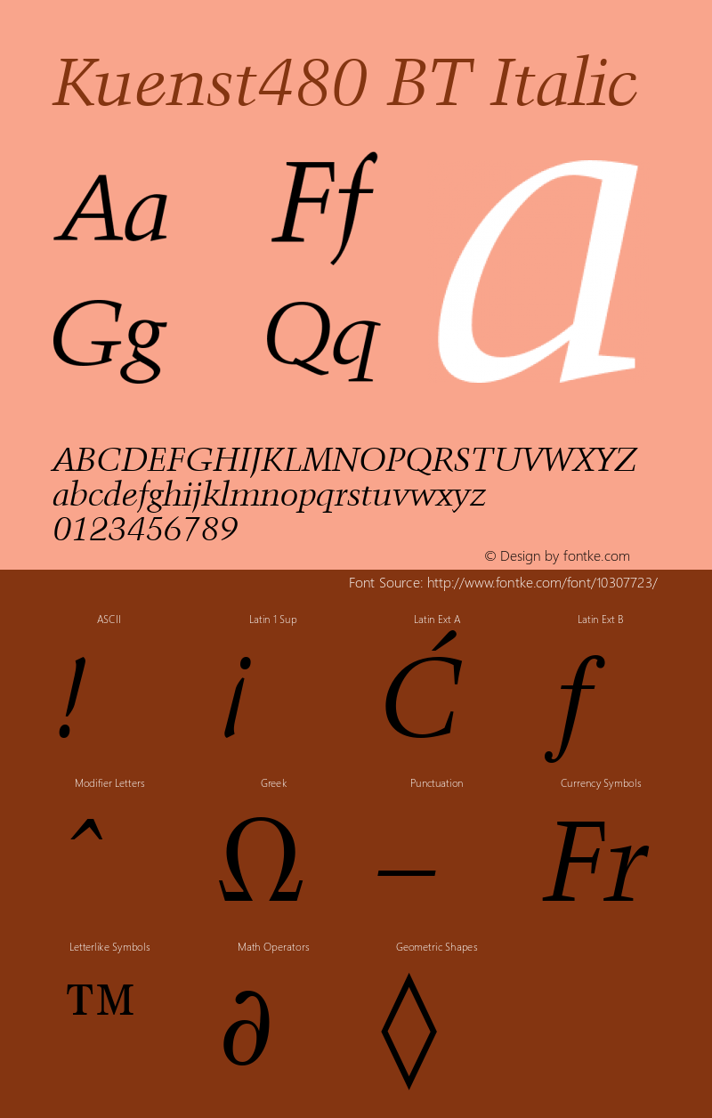 Kuenst480 BT Italic mfgpctt-v1.53 Monday, February 1, 1993 12:00:38 pm (EST) Font Sample